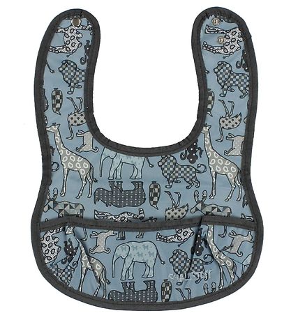 Smallstuff Bib w. Food Catcher - Denim w. Small Animals