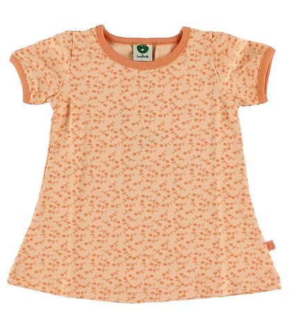 Småfolk Dress - Peach w. Flowers Småfolk Dress - Peach w. Flowers