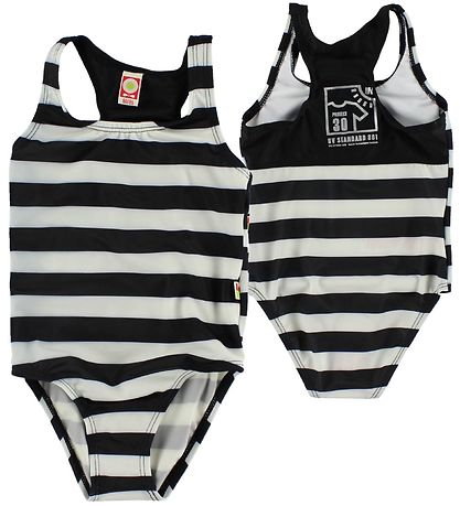 Katvig Classic Swimsuit - UV30 - Black/White Striped Katvig Classic Swimsuit - UV30 - Black/White Striped
