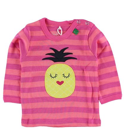 Freds World Blouse - Pink/Coral Striped w. Pineapple Freds World Blouse - Pink/Coral Striped w. Pineapple
