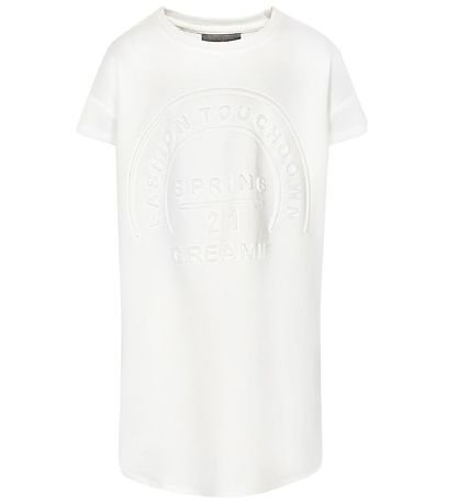 Creamie Klänning - Creme m. Våffeltryck