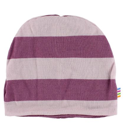 Bonnet Joha - Laine - Rose Clair/Prune à Rayures Bonnet Joha - Laine - Rose Clair/Prune à Rayures