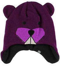 Color Kids Hat - Knitted - Reaver - Plum Beaver Color Kids Hat - Knitted - Reaver - Plum Beaver