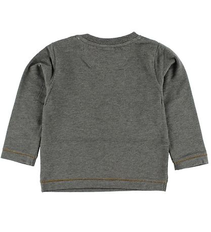 En Fant Blouse - Grey Melange w. Print