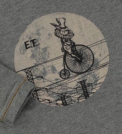 En Fant Blouse - Grey Melange w. Print
