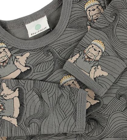 En Fant Blouse - Grey w. Walruses