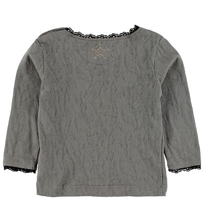 En Fant Blússa - Grátt M. Mynsturprjón En Fant Blússa - Grátt M. Mynsturprjón