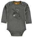 En Fant Bodysuit - L/S - Grey Melange w. Print En Fant Bodysuit - L/S - Grey Melange w. Print