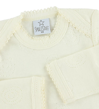 Smallstuff Samfella - L/Æ - Fílabeinshvítt M. Mynsturprjón Smallstuff Samfella - L/Æ - Fílabeinshvítt M. Mynsturprjón