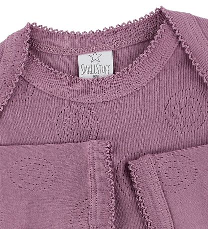Smallstuff Bodysuit - L/S - Dusty Purple w. Pointelle