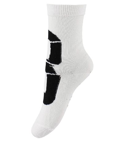 Molo Socken - 2er-Pack - Norm - Weiß/Schwarz m. Text Molo Socken - 2er-Pack - Norm - Weiß/Schwarz m. Text