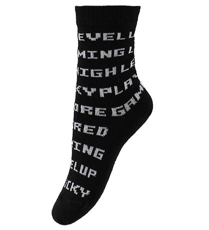 Molo Socken - 2er-Pack - Norm - Weiß/Schwarz m. Text Molo Socken - 2er-Pack - Norm - Weiß/Schwarz m. Text