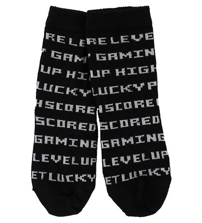 Molo Socken - 2er-Pack - Norm - Weiß/Schwarz m. Text Molo Socken - 2er-Pack - Norm - Weiß/Schwarz m. Text