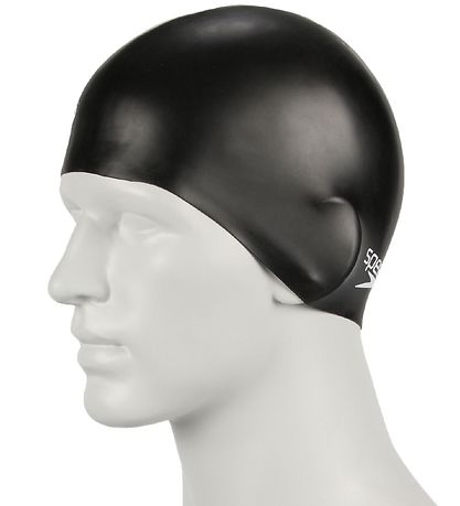 Speedo Sundhetta - Junior Plain Moulded Silicone Cap - Svart