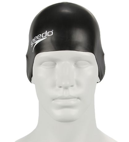 Speedo Sundhetta - Junior Plain Moulded Silicone Cap - Svart