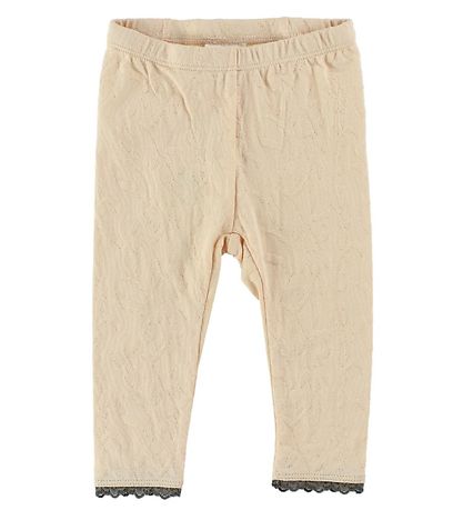 En Fant Leggings - Ljós ferskja M. Mynsturprjón