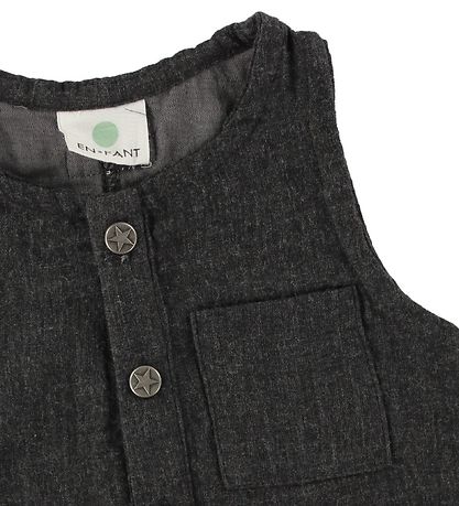 Barboteuse d'Été En Fant - Gris Charbon av. Poche Barboteuse d'Été En Fant - Gris Charbon av. Poche