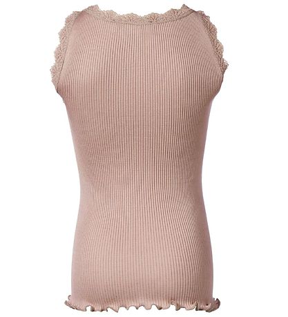 Rosemunde Top - Long - Silk/Cotton - Powder Rose w. Lace Rosemunde Top - Long - Silk/Cotton - Powder Rose w. Lace