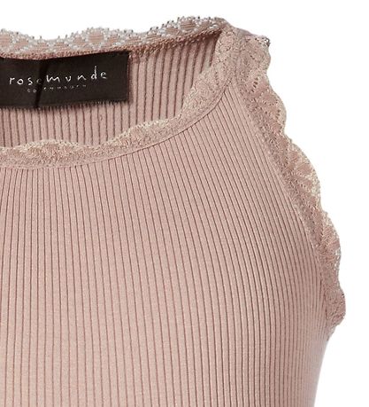 Rosemunde Top - Long - Silk/Cotton - Powder Rose w. Lace Rosemunde Top - Long - Silk/Cotton - Powder Rose w. Lace