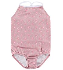 Maillot de Bain Petit Crabe - UV50+ - Rose av. Fleurs