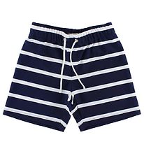 Shorts de Bain Petit Crabe - Alex - UV50+ - Marine/Blanc à Rayur