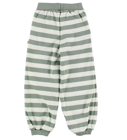 Pantalon Katvig - Blanc/Vert Cendré Rayures