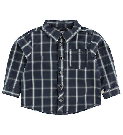 Wheat Shirt - Steel Blue w. Check Wheat Shirt - Steel Blue w. Check