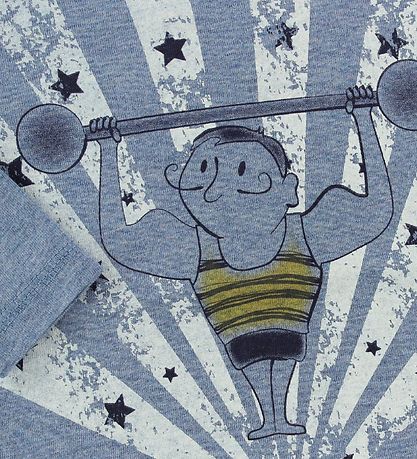 Fixoni Blouse - Blue Melange w. Weightlifter Fixoni Blouse - Blue Melange w. Weightlifter