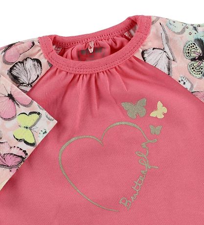 Me Too T-shirt - Pink w. Butterflies Me Too T-shirt - Pink w. Butterflies