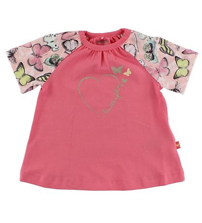 Me Too T-shirt - Pink w. Butterflies Me Too T-shirt - Pink w. Butterflies