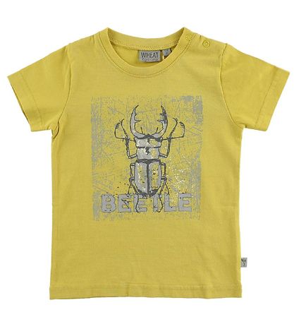 Wheat T-shirt - Dusty Yellow w. Beetle Wheat T-shirt - Dusty Yellow w. Beetle
