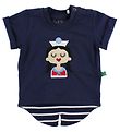 Freds World T-shirt - Navy w. Ship Girl Freds World T-shirt - Navy w. Ship Girl