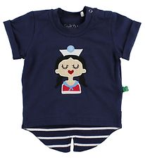 Freds World T-shirt - Navy w. Ship Girl Freds World T-shirt - Navy w. Ship Girl