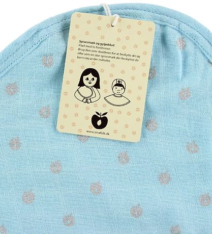 Bavoir Småfolk - Bleu Clair av. Argent Pommes Bavoir Småfolk - Bleu Clair av. Argent Pommes