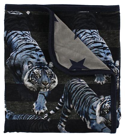 Molo Blanket - 80x75 - Niles - Blue Tigers Molo Blanket - 80x75 - Niles - Blue Tigers