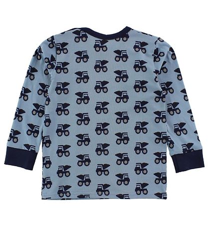 Freds World Blouse - Dusty Blue w. Bulldozer Freds World Blouse - Dusty Blue w. Bulldozer