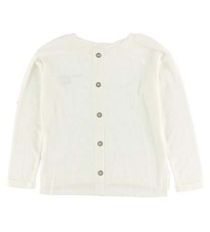 Roxy Blouse - Ivory w. Text/Buttons Roxy Blouse - Ivory w. Text/Buttons
