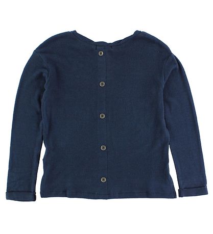 Roxy Blouse - Navy w. Text/Buttons