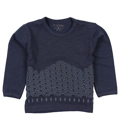 Blouse Fixoni - Marine av. Imprimé Blouse Fixoni - Marine av. Imprimé