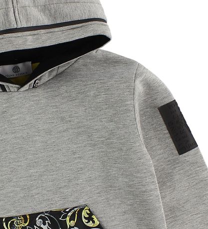 Young Versace Hoodie - Grey Melange w. Yellow Pattern