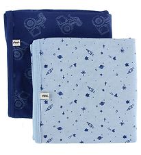 Pippi Dekens - 70x70 - 2-pack - Navy/Lichtblauw m. Tractor/De ka