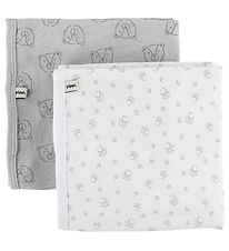 Pippi Blankets - 70x70 - 2-Pack - White/Light Grey w. Bears/Foot
