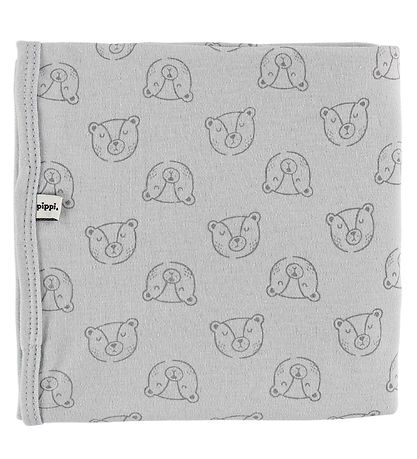 Pippi Dekens - 70x70 - 2-pack - Wit/Lichtgrijs m. Beren/Voetafdr