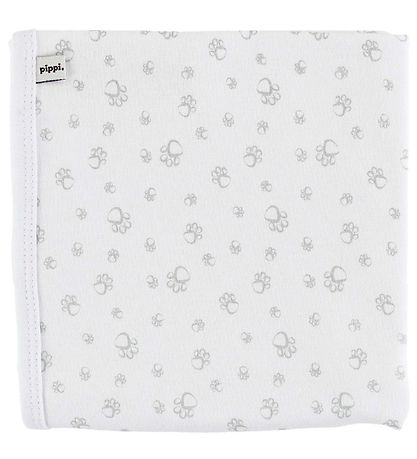 Pippi Dekens - 70x70 - 2-pack - Wit/Lichtgrijs m. Beren/Voetafdr