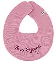 Pippi Teething Bib - Round - Dark Pink w. Father's Star