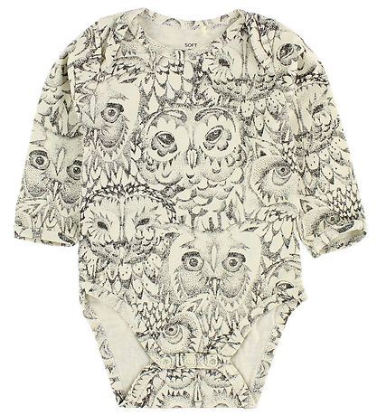 Soft Gallery Bodysuit L/S - Bob - Ivory w. Owls Soft Gallery Bodysuit L/S - Bob - Ivory w. Owls