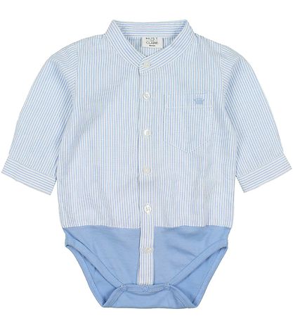 Hust and Claire Shirt Bodysuitt L/S - Blue Striped Hust and Claire Shirt Bodysuitt L/S - Blue Striped