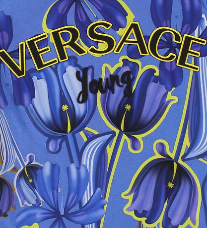 Young Versace T-shirt - Blå m. Blommor