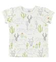 T-Shirt Joha - Bambou - Crème av. Imprimé cactus T-Shirt Joha - Bambou - Crème av. Imprimé cactus