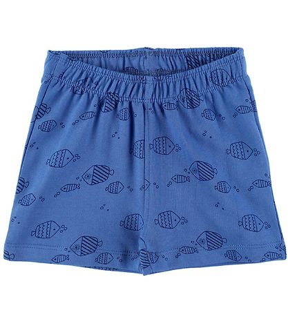 Color Kids Shorts Set - Naung - Green/Blue w. Fish